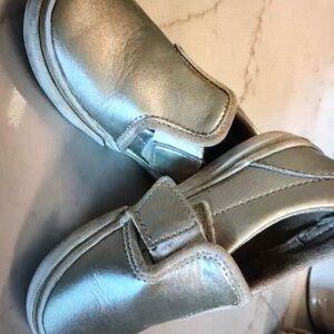 Vans Silver Slip on shoes Kids toddler size 8